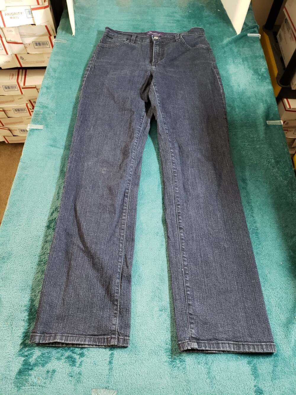 NYDJ Jeans Size 8 Womens Blue Stretch Pants Denim Mid Rise Marilyn Straight